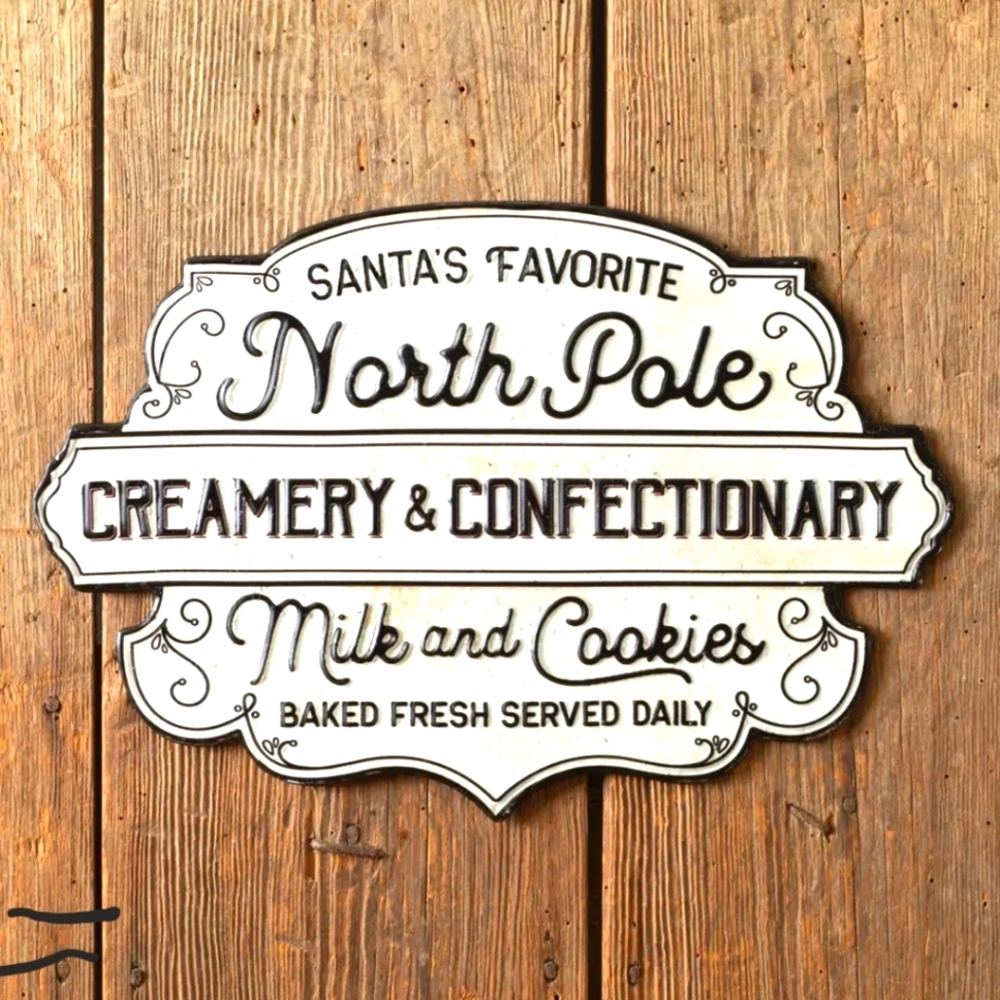 North Pole Creamery And Confectionery Sign Christmas